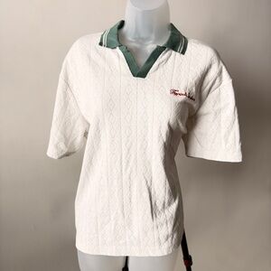 Zara Green and White Polo Shirt